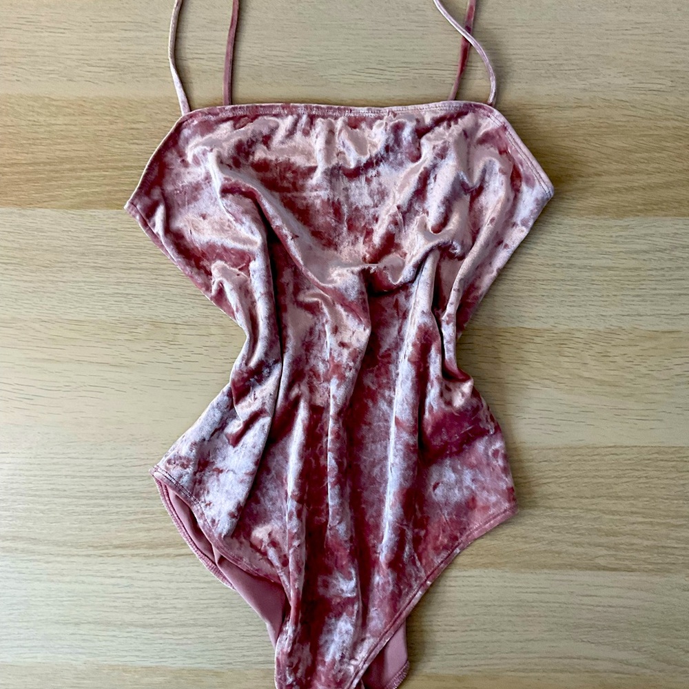 Pink Velvet Bodysuit